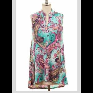 🆕💗LAST ONE! Med(6/8) colorful paisley print v-neck top